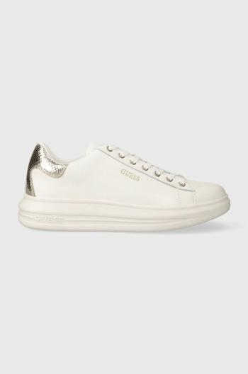 Kožené sneakers boty Guess VIBO bílá barva, FL8VIB LEA12