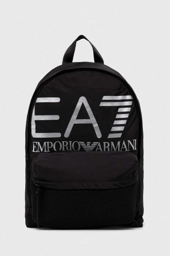 Batoh EA7 Emporio Armani černá barva, velký, s potiskem