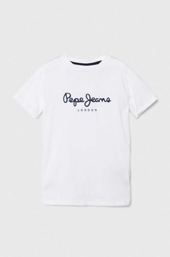 Dětské bavlněné tričko Pepe Jeans NEW ARTN bílá barva, s potiskem, PB503920