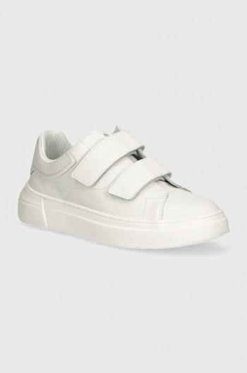 Dětské kožené sneakers boty Emporio Armani bílá barva, XYX035 XCC76