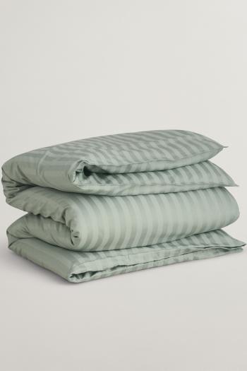 POVLEČENÍ GANT SATEEN STRIPES SINGLE DUVET CLAY GREEN