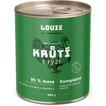 LOUIE KRŮTÍ S RÝŽÍ 800 G Psí konzerva, zelená, velikost