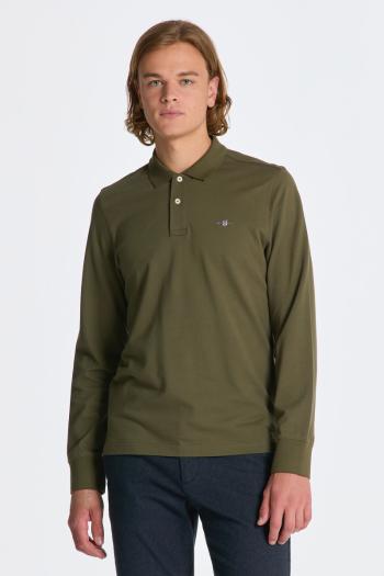 POLOKOŠILE GANT REG SHIELD LS PIQUE RUGGER JUNIPER GREEN