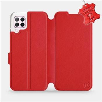 Flip pouzdro na mobil Huawei P40 Lite - Červené - kožené -   Red Leather (5903516138906)