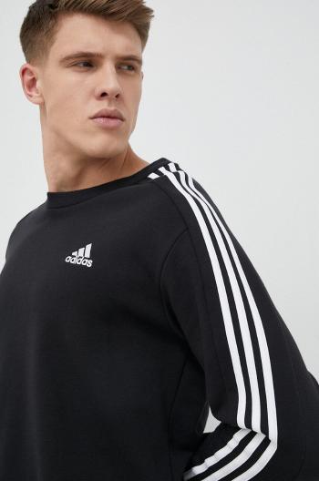 Bavlněná mikina adidas pánská, černá barva, hladká