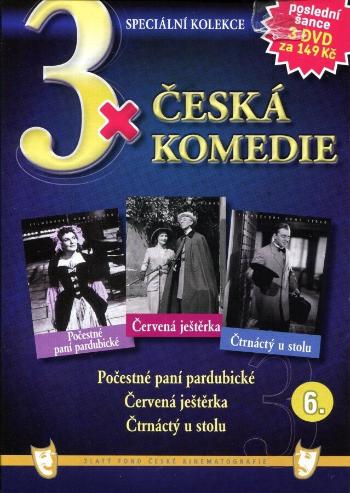 3xČeská komedie 6 (Počestné paní pardubické / Červená ještěrka / Čtrnáctý u stolu) - 3DVD