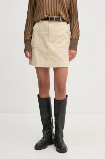 Manšestrová sukně Barbour béžová barva, mini, pouzdrová, LSK0105