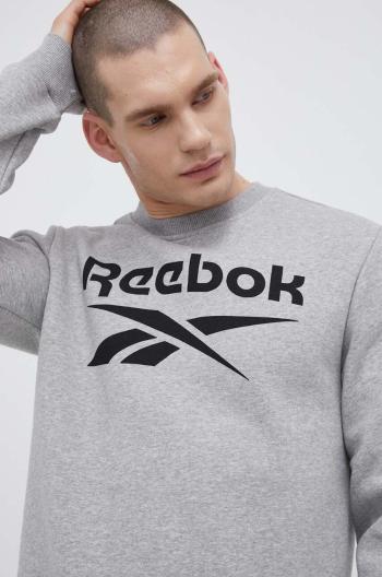 Mikina Reebok IDENTITY pánská, šedá barva, s potiskem, H54793.100050273