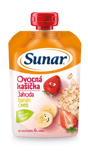 Sunar ovocná kašička Jahoda banán 120g