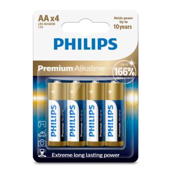 Philips Baterie AA 1,5 V Premium Alkaline, 4 ks