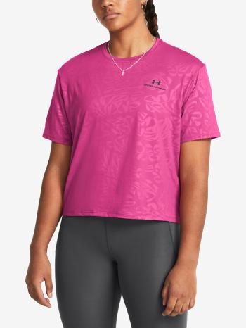 Under Armour Vanish Energy Emboss Crop SS Triko Růžová