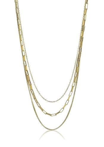 Marc Malone Trojitý pozlacený náhrdelník Francesca Gold Necklace MCN24014G