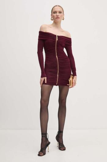 Šaty Elisabetta Franchi vínová barva, mini, AB66947E2