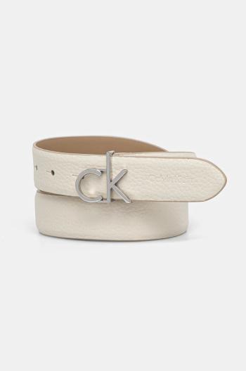 Kožený pásek Calvin Klein dámský, béžová barva, K60K613073