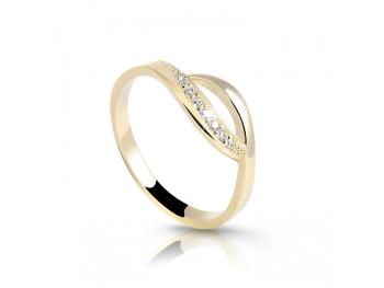 Cutie Jewellery Půvabný zlatý prsten se zirkony Z6736-2346-10-X-1 51 mm