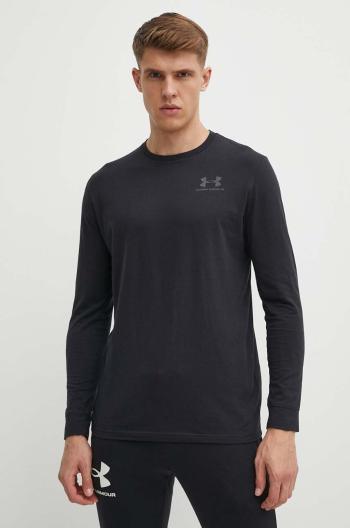 Tričko s dlouhým rukávem Under Armour pánské, černá barva, s potiskem, 1329585