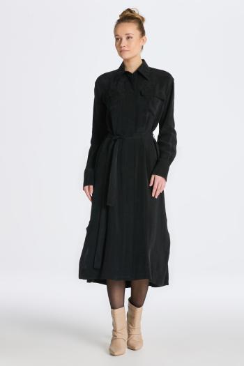 ŠATY GANT RELAXED UTILITY SHIRT DRESS EBONY BLACK