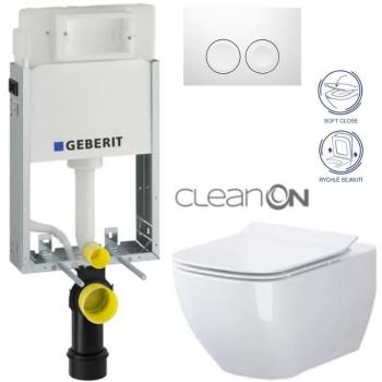 GEBERIT KOMBIFIXBasic vč. bílého tlačítka DELTA 21 + WC CERSANIT VIRGO CLEANON + SEDÁTKO 110.100.00.1 21BI ME1