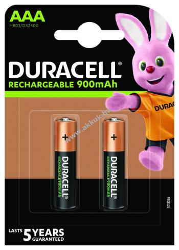 Duracell tölthető AAA, Micro, HR03 akku 900mAh 2db/csom.