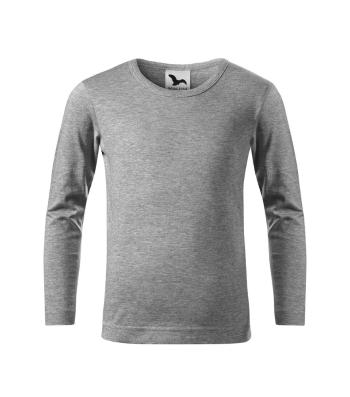 MALFINI Dětské tričko s dlouhým rukávem Long Sleeve - Tmavě šedý melír | 134 cm (8 let)