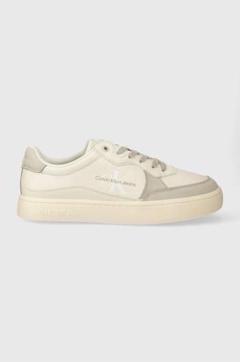 Sneakers boty Calvin Klein Jeans CLASSIC CUPSOLE LOW LTH ML FAD béžová barva, YM0YM00885