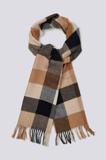 ŠÁLA GANT D2. MULTI CHECK SCARF ROASTED WALNUT