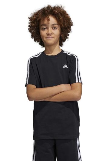 Dětské bavlněné tričko adidas U 3S černá barva, s aplikací