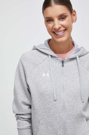 Mikina Under Armour dámská, šedá barva, s kapucí, melanžová