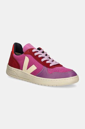 Semišové sneakers boty Veja V-10 růžová barva, VX0303668A