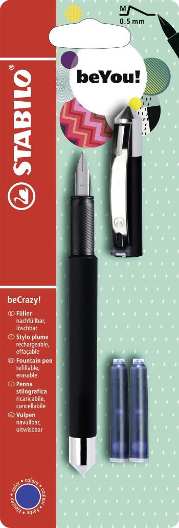 Töltőtoll STABILO beCrazy! Töltőtoll Uni Colors, fekete + 2 utántöltő