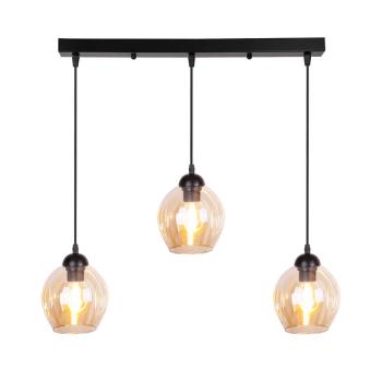 Candellux Černo-hnědý závěsný lustr Aspa pro žárovku 3x E27 33-00606