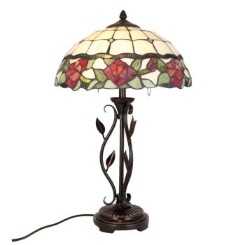 Stolní lampa Tiffany s růžemi Rosalin - Ø 35*61 cm 2x E27/60W 5LL-5785