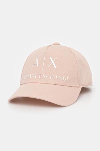 Bavlněná baseballová čepice Armani Exchange oranžová barva, s aplikací, 944171 2R110