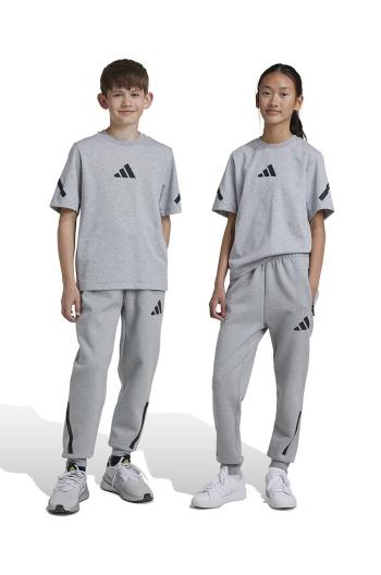 Dětské tepláky adidas J Z.N.E. PT šedá barva, s potiskem, JI7543