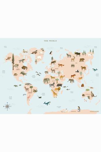 Vissevasse Plakát World Map Animal 50x70 cm