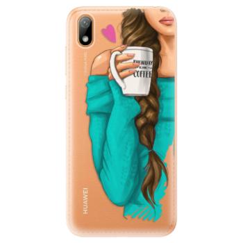 Odolné silikonové pouzdro iSaprio - My Coffe and Brunette Girl - Huawei Y5 2019