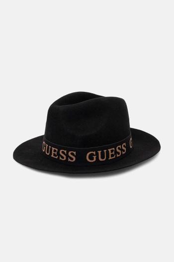 Vlněný klobouk Guess FEDORA černá barva, vlněný, AW5162 WOL03