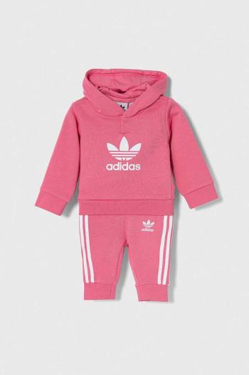 Kojenecká tepláková souprava adidas Originals růžová barva