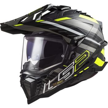 Enduro helma LS2 MX701 Explorer C Edge Gloss Black H-V Yellow  XS (53-54)