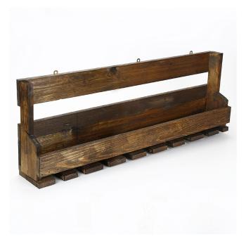 Catalin Faina kézzel készített bortartó és tömörfa pohártartó, 90 x 30 x 12 cm