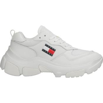 Tommy Hilfiger LEATHER HYBRID CHUNKY SOLE TRAINER Dámská volnočasová obuv, bílá, velikost