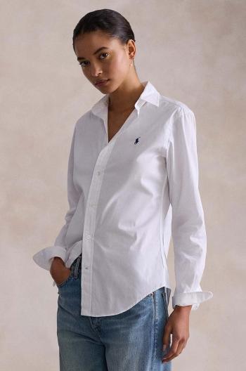 Bavlněná košile Polo Ralph Lauren bílá barva, regular, s klasickým límcem, 211891376