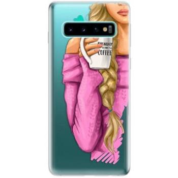 iSaprio My Coffe and Blond Girl pro Samsung Galaxy S10 (coffblon-TPU-gS10)