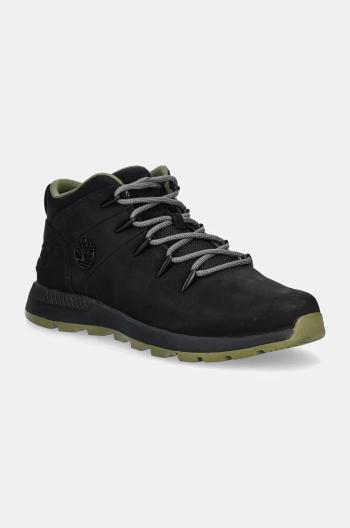 Nubukové turistické boty Timberland Sprint Trekker černá barva, TB0A6DQDELK1