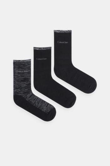 Ponožky Calvin Klein 3-pack dámské, černá barva, 701229443