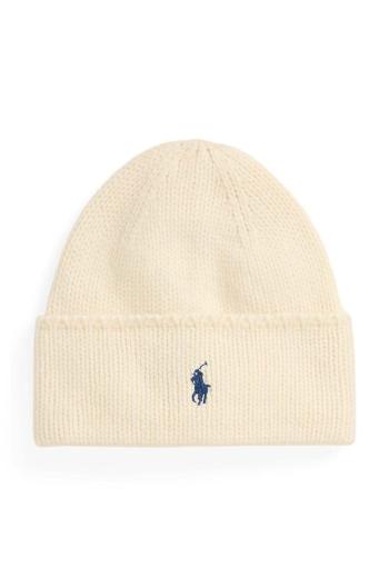 Vlněná čepice Polo Ralph Lauren béžová barva, 455954355