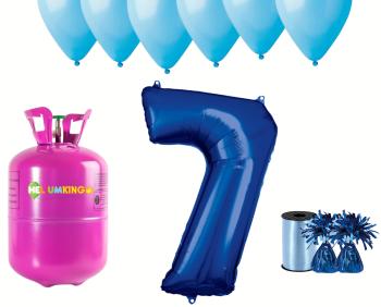 HeliumKing Helium párty set na 7. narozeniny s modrými balónky