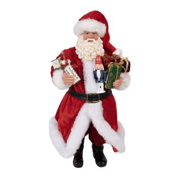 Vánoční dekorace taťka Santa Claus s dárky a Louskáčkem - 16*8*28 cm 65226