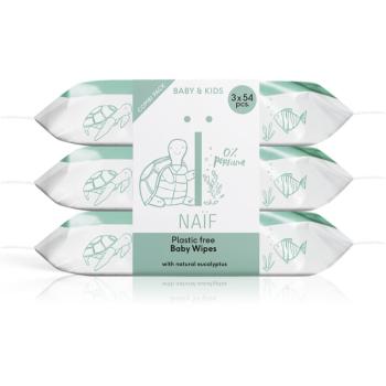 Naif Baby & Kids Plastic Free Wipes vlhčené ubrousky pro děti od narození 3x54 ks