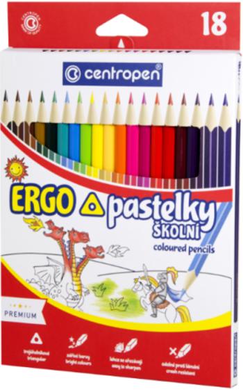 Ergo školní pastelky trojhranné 18 ks (9521)